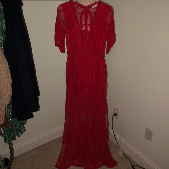 ‘Dawning’ Red Romper Dress - Picture 3 of 4